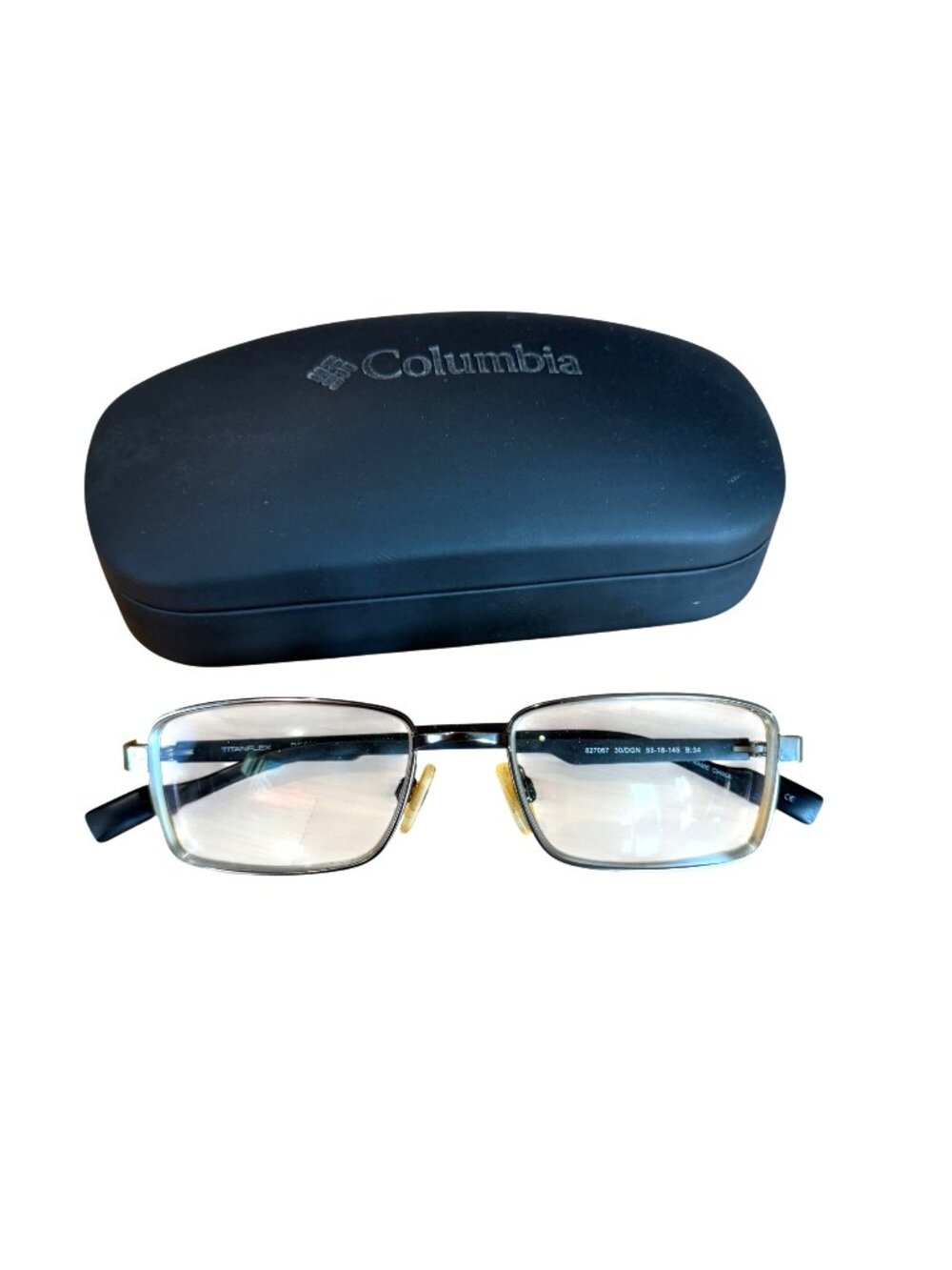 Columbia Mens Rectangular Frames Only Glasses Titanflex Black Gold Metal Durable